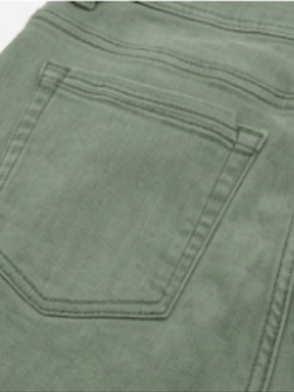 High-Rise Cropped Straight Jeans in Sage Green- Size 8 - Picture 3 of 3